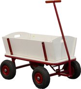 Sunny Billy Beach Wagon Bolderkar Rood - Blank hout - Bolderwagen met luchtbanden - 94x61x97cm