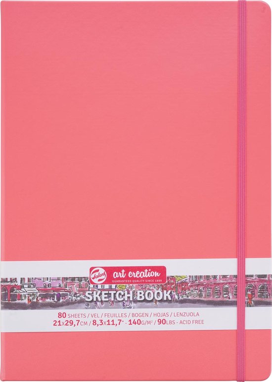 Talens Art Creation schetsboek, koraalrood, ft 21 x 30 cm 5 stuks