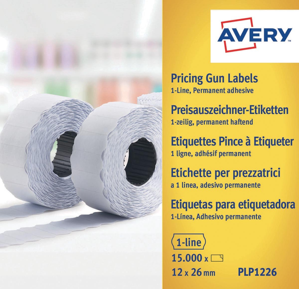 Avery-Zweckform Prijslabels PLP1226 Permanent hechtend Breedte etiket: 26 mm Hoogte etiket: 12 mm Wit 15000 stuk(s) - Avery-Zweckform