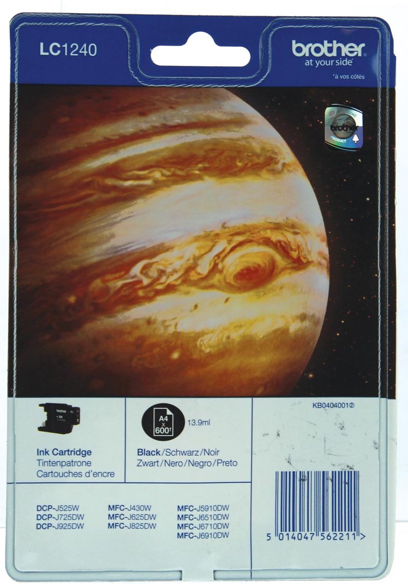 Brother inktcartridge, 600 pagina's, OEM LC-1240BKBP, zwart