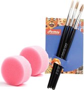 2 éponges de maquillage et 3 pinceaux de maquillage