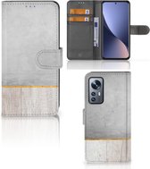 Smartphone Hoesje Xiaomi 12 | 12X Magnet Case Cadeau voor Vader Wood Concrete