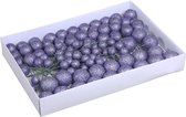 100x mini boules de Noël à paillettes violettes bouchons en plastique 2, 3 et 4 cm - pièce de Noël faisant des pièces