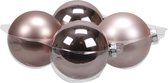 Othmar Decorations grote kerstballen - 4x st - oudroze tinten - 10 cm - glas
