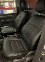 Pasvorm stoelhoezen set Volkswagen Caddy 2004 /m 2015 - Kunst leer zwart