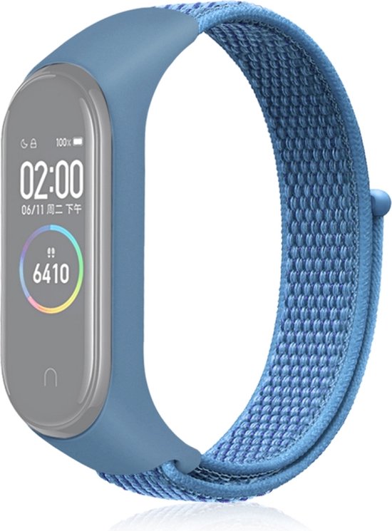 Foto: Nylon bandje blauw geschikt voor xiaomi mi band 3 mi band 4