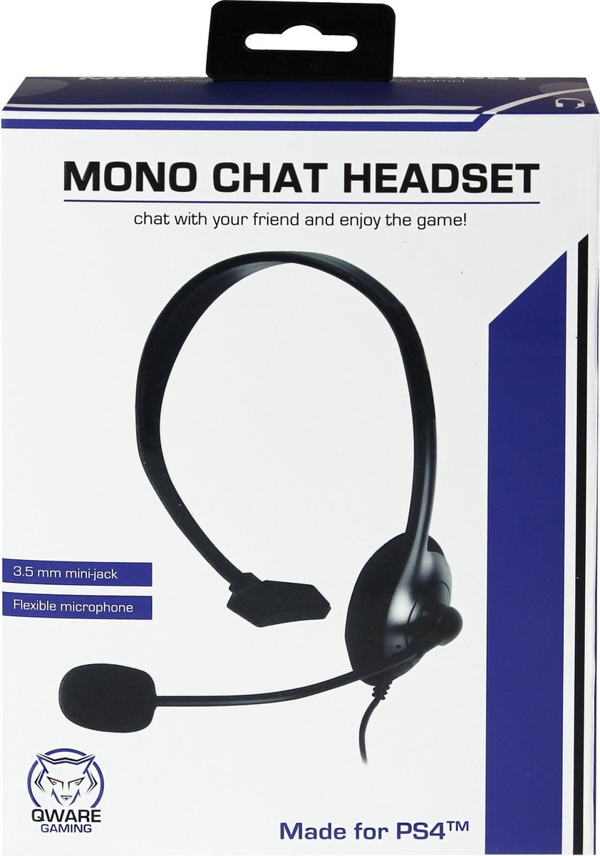 Qware - Gaming - mono - koptelefoon - hoofdtelefoon - headset - chat headset - Playstation 4 - Playstation 5