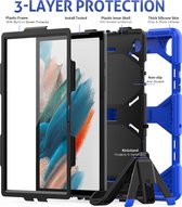 Case2go - Tablet hoes geschikt voor Samsung Galaxy Tab A8 (2022 & 2021) - 10.5 Inch - Extreme Armor Case - Donker Blauw