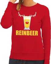 Foute kersttrui / sweater Reinbeer rood voor dames - Kersttruien XL