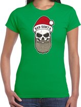 Bad Santa fout Kerstshirt / Kerst t-shirt groen voor dames - Kerstkleding / Christmas outfit M