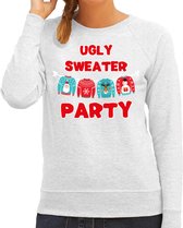 Ugly sweater party Kerstsweater / kersttrui grijs voor dames - Kerstkleding / Christmas outfit M