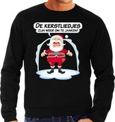 Foute Kersttrui / sweater - de kerstliedjes zijn weer om te janken - Haat aan kerstmuziek / kerstliedjes - zwart - heren - kerstkleding / kerst outfit M