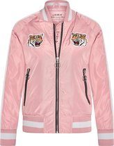 MHM Fashion - Dames Jas Borstomvang 102 CM (L) zomer Bomber Jacket Tiger Heads Zwart - Roze