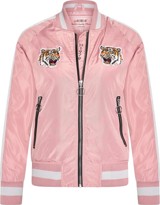 MHM Fashion - Dames Jas zomer Bomber Jacket Tiger Heads