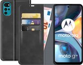Motorola Moto G22 Bookcase hoesje - Just in Case - Effen Zwart - Kunstleer