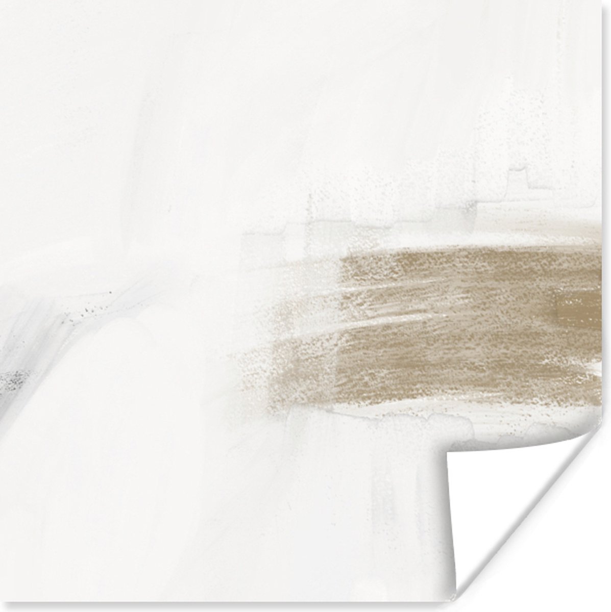 Poster Taupe - Wit - Design - Abstract - 30x30 cm