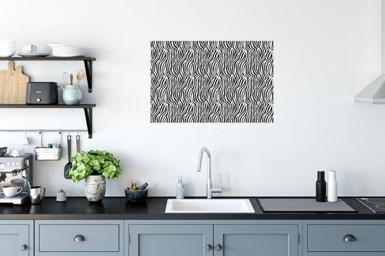 Affiche Animal Print - Zebra - Zwart - Wit - 60x40 cm