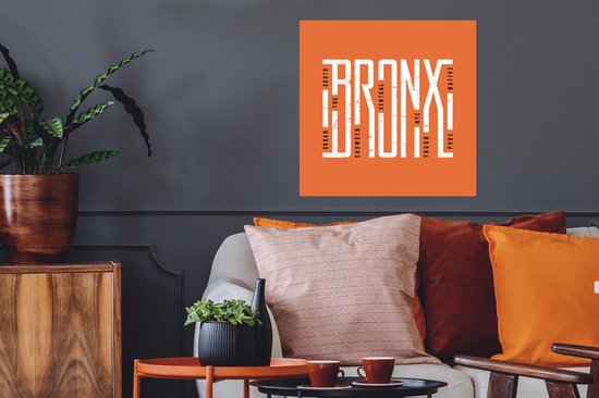 Illustration Bronx sur fond orange 50x50 cm