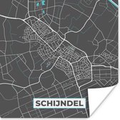 Poster Carte - Schijndel - Plan - Plan de la ville - 75x75 cm