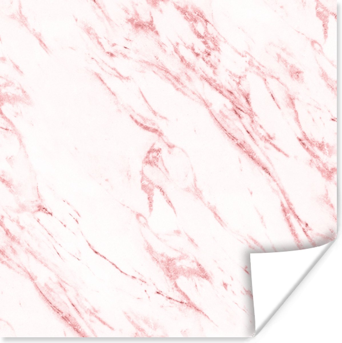 Poster Marmer - Luxe - Roze - 75x75 cm