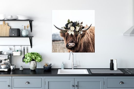 Affiche Highlander écossais - Feuilles - 75x75 cm