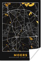 Poster Moers - Plattegrond - Kaart - Stadskaart - Goud - Duitsland - 40x60 cm