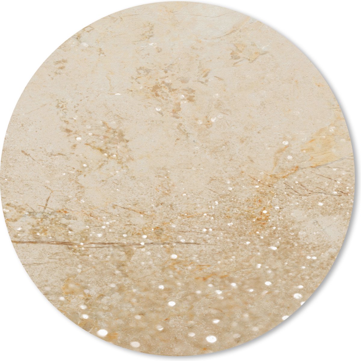 Muismat rond 40x40 cm - Mousepad Marmer - Bruin - Oranje - Ronde muismatten