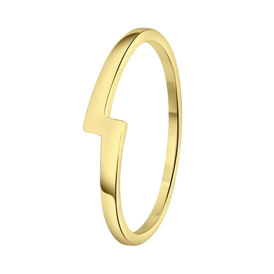 Lucardi – Dames Goldplated ring galaxy bliksemschicht – Ring – Cadeau – Echt Zilver –