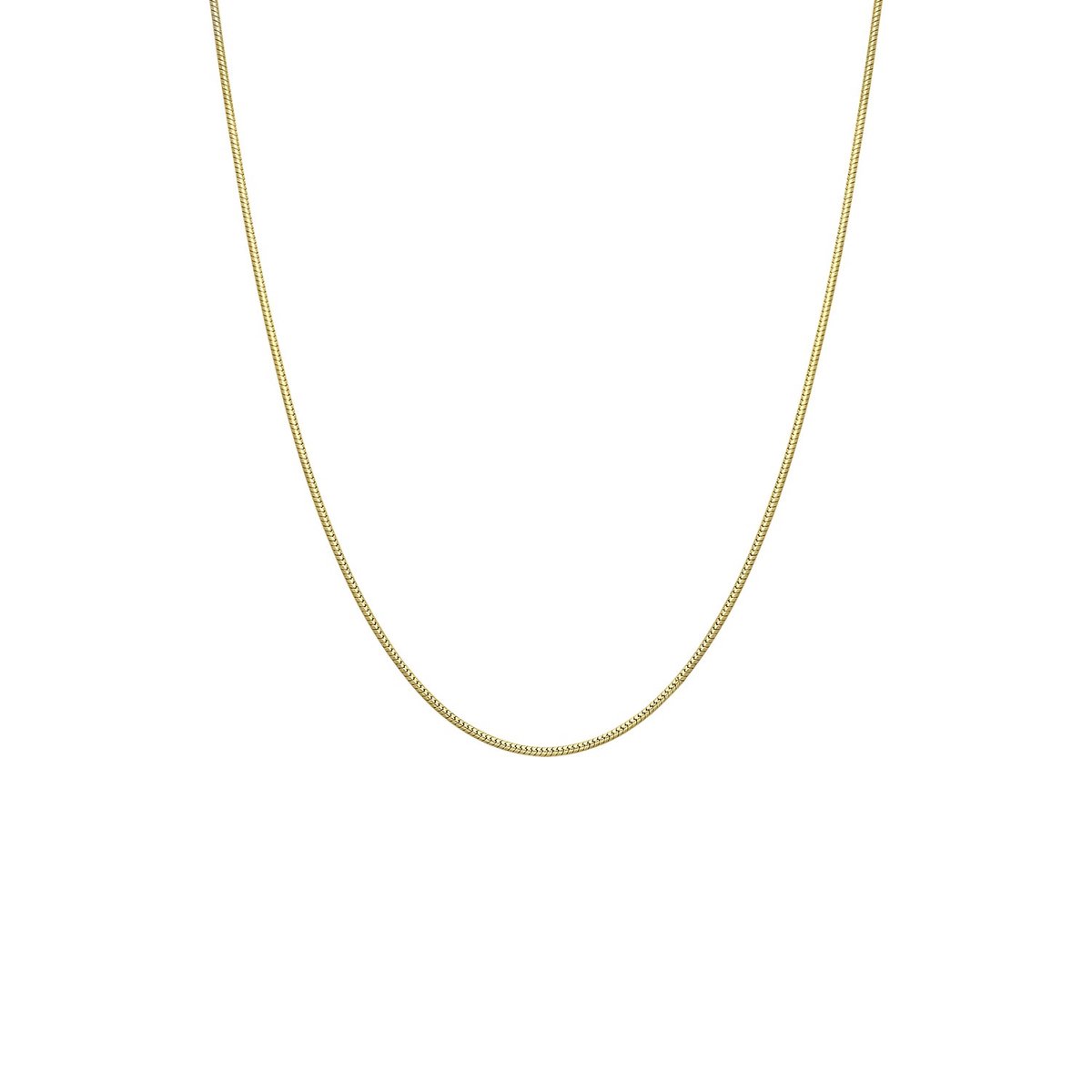 Lucardi Dames Ketting schakel slang - Echt Zilver - Ketting - Cadeau - 38 cm - Goudkleurig