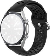 Siliconen bandje met extra gaatjes - zwart, geschikt voor Garmin Vivoactive 3, Venu 2 Plus, Venu SQ, Forerunner 55 en Forerunner 245