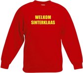 Sinterklaas trui - sweater - rood - Welkom Sinterklaas - voor kinderen 122/128