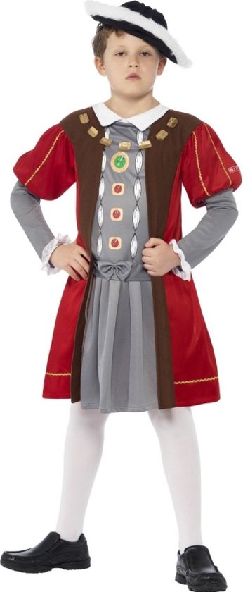Geschiedenis Henry VIII kostuum voor jongens 128/140