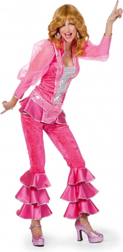 Roze disco kostuum voor dames 40 (l)