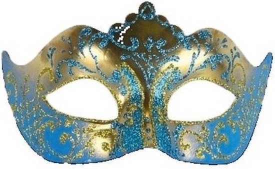 Venetiaans barok oogmasker blauw