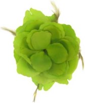 Feest decoratie/haarbloem groen 10 cm
