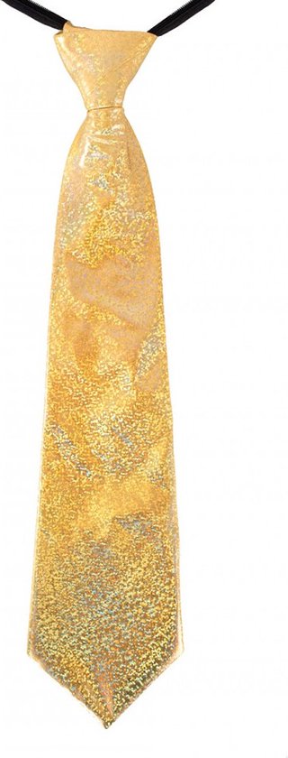 Stropdas hologram glitter goud