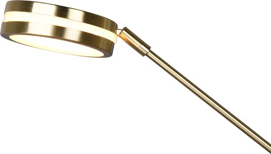 LED Vloerlamp - Trion Franco - 41.5W - Aanpasbare Kleur - Dimbaar - Rond - Mat Goud - Aluminium