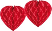 Set van 6x stuks valentijn/Liefde thema papieren hartje rood 30 cm - Feestartikelen/versiering/decoratie