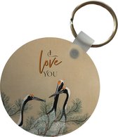 Porte-clés - Je t'aime - Citations - Proverbes - Amour - Plastique - Rond - Cadeaux à distribuer