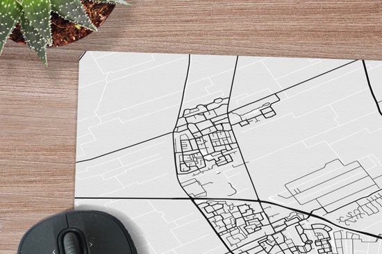 Muismat 20x20 cm - Mousepad Opmeer - Kaart - Stadskaart - Plattegrond - Muismatten - Stadskaart