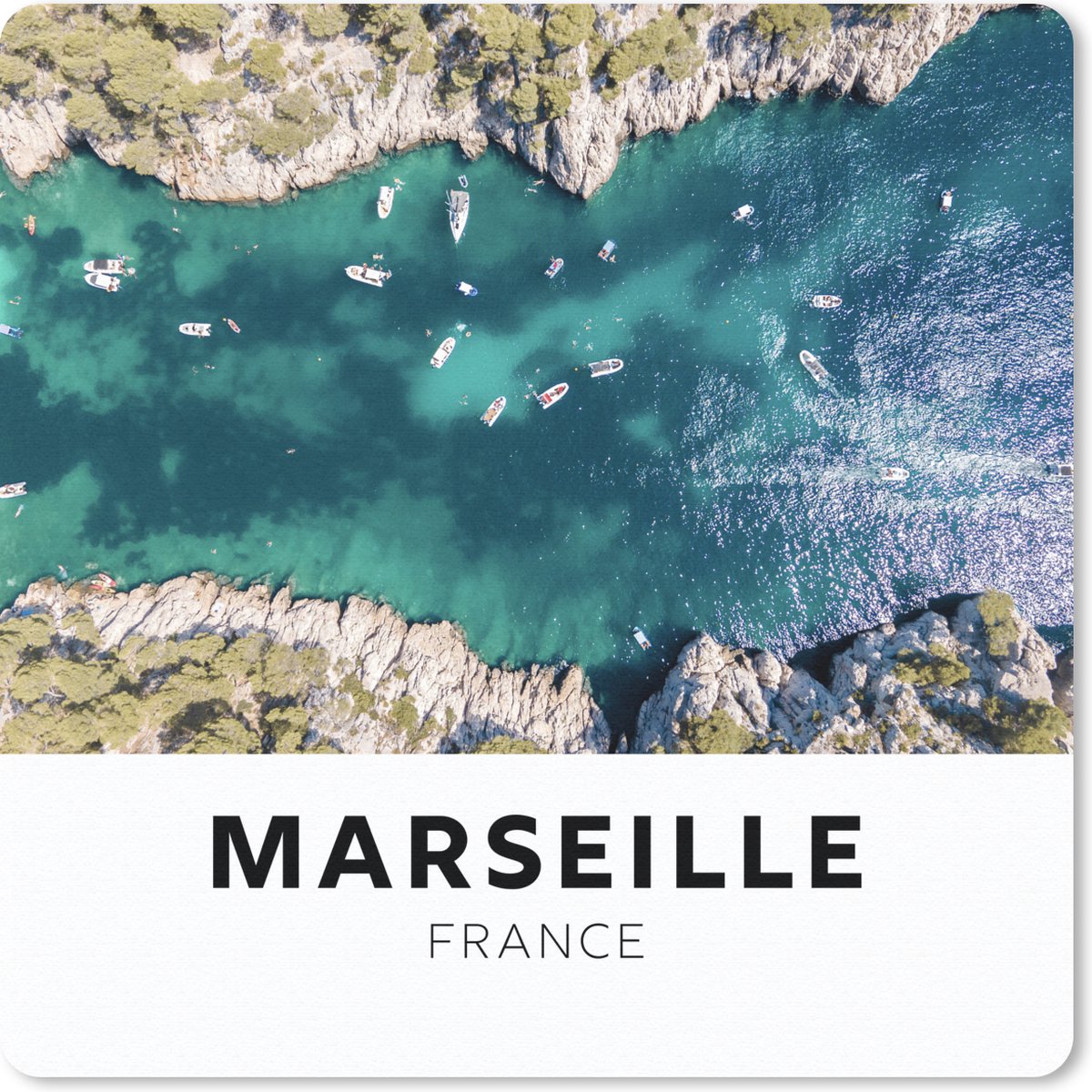 Muismat 30x30 cm - Mousepad Frankrijk - Marseille - Water - Muismatten