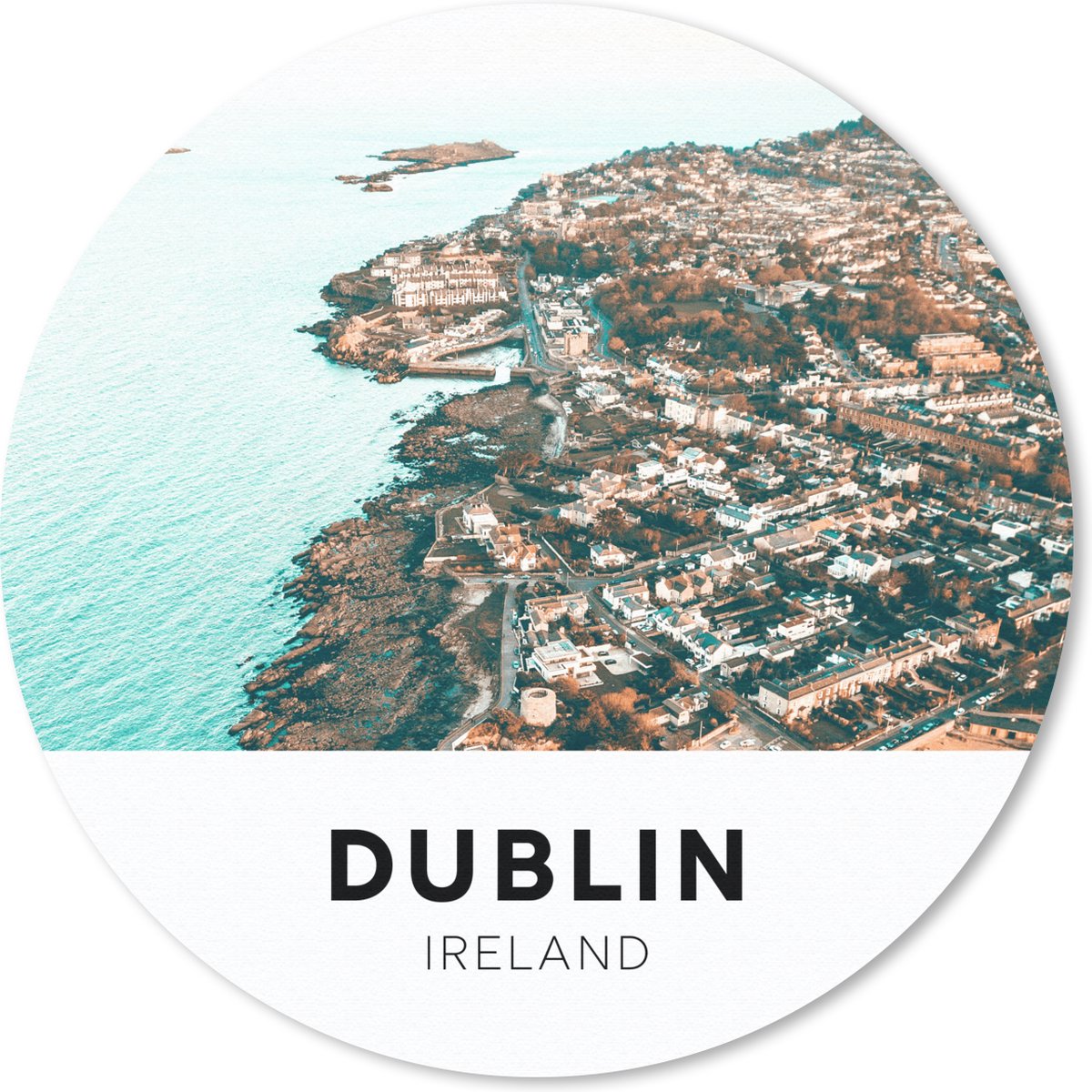 Muismat rond 40x40 cm - Mousepad Dublin - Ierland - Huizen - Ronde muismatten