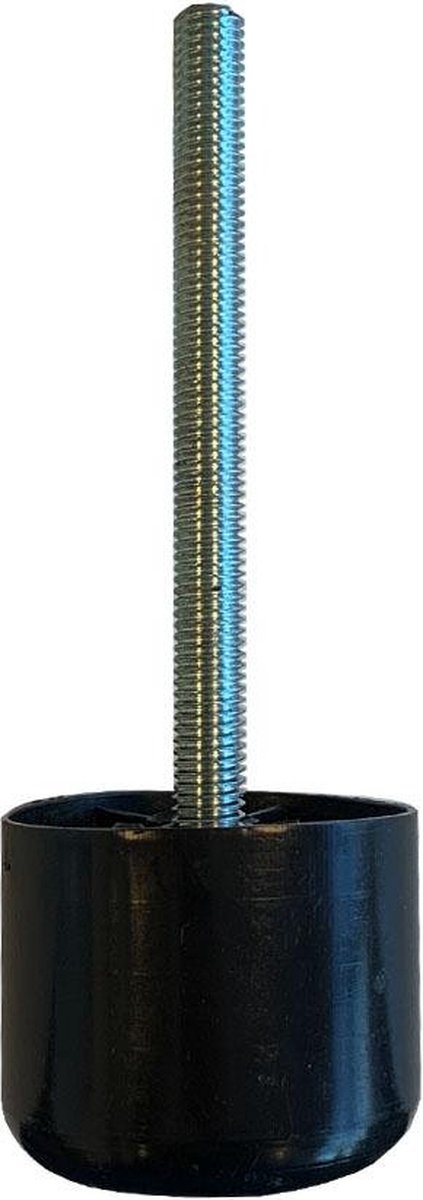 FLE - Meubelpoot zwart rond Ø 5 cm en hoogte 4,5 cm van kunststof (M10)