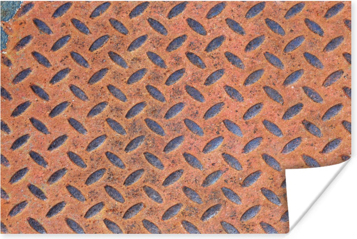 Poster Diamantplaat - Retro - Roest - 90x60 cm