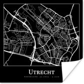 Poster Plattegrond - Stadskaart - Utrecht - Kaart - 100x100 cm XXL