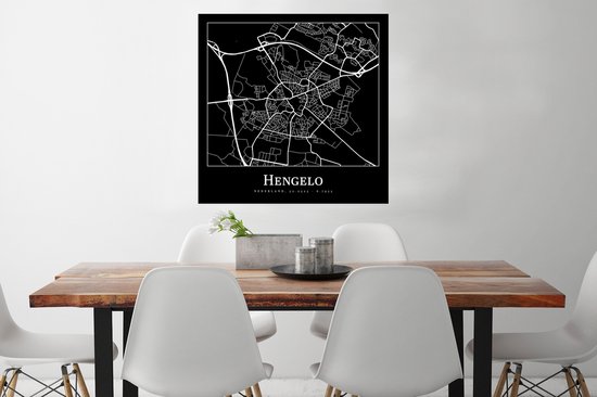 Affiche Hengelo - Plan de la ville - Carte - Plan d'étage - 75x75 cm