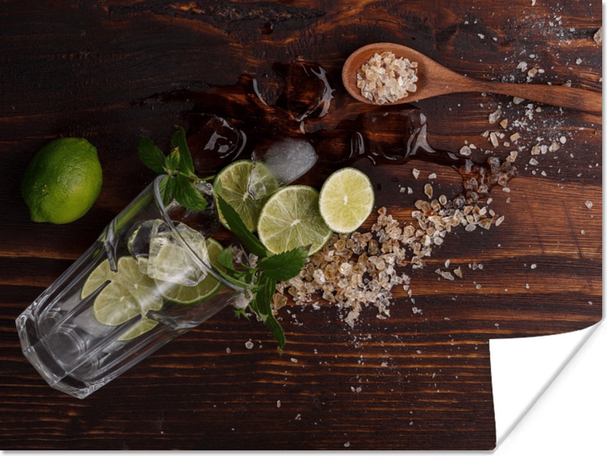 Poster Cocktail - Fruit - Limoen - 80x60 cm