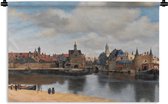 Wandkleed - Wanddoek - Vermeer - Stad - Oude meesters - Kunst - 60x40 cm - Wandtapijt