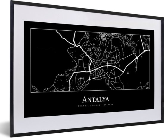 Fotolijst Incl Poster Plattegrond Kaart Antalya Stadskaart X Cm Bol Com