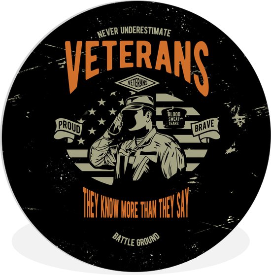 Cercle mural - Plastique - Armée - Amérique - Vintage - ⌀ 30 cm